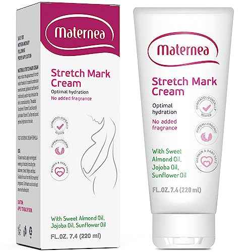 Stretch Mark Cream for Pregnancy ? Nourishing Maternity Skin Care with Almond, Jojoba Oils, Vitamins C and E ? Helps Hydrate and Improve The Look of Stretching Skin ? 7.44 FL. OZ. (220ml)