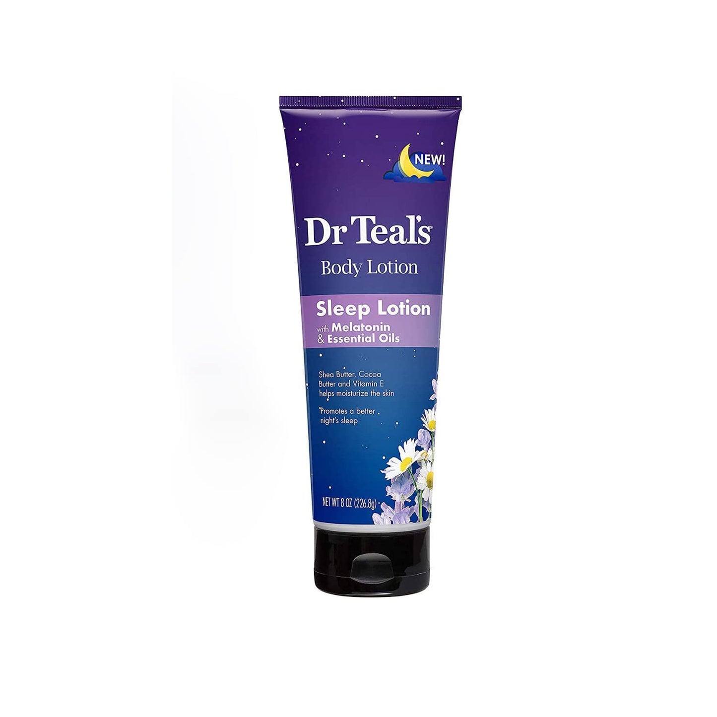 Dr. Teal's Nighttime Therapy Body Lotion with Melatonin (1 Bottle, 8oz) - Shea & Cocoa Butter with Vitamin E Helps Create Healthier Looking Skin - Essential Oils Promote a Better Nights Sleep