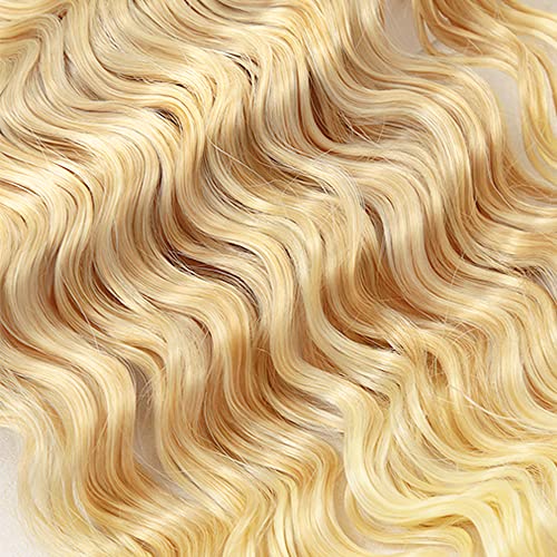 30 32 34 inch P27/613 Human Hair Bundles Blonde Deep Wave Bundles 613 Wet adn Wavy Bundle Blonde Human Hair Bundle
