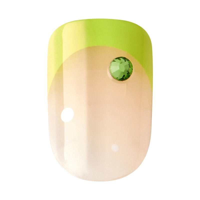 KISS Impress No Glue Mani 30 Pcs Press on Nails, Green French Tip with Flower Design, Squoval Shape, Simple Peel & Press Easy Apply, Hassle-Free Removal, Essential Tools Included