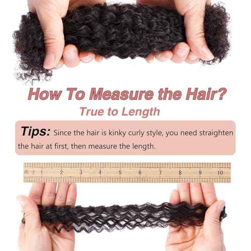 Afro Kinkys Bulk Human Hair for Braid Braiding Mini Twist Locs Dreadlock Extensions Afro Kinky-Curly Human Braiding Hair Bundles For Men Women Kids 14 Inch 4 Bulk 120g 1B Natural Black Easy to Install