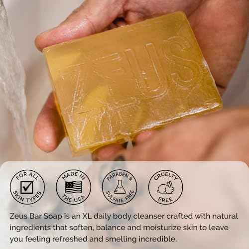 ZEUS Natural Body & Face Bar Soap, Hydrating & Balancing Cleanser for Men¡¯s Skin Care, Daily Face & Body Wash, Gentle on Sensitive Skin (TWO PACK) Vanilla Rum