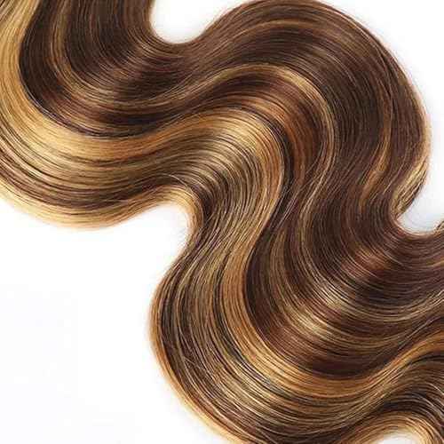 Human Hair Bundles P4/27# Color Body Wave Bundles Human Hair Unprocessed Brazilian Virgin 26 28 30 Inch 3 Bundles Quick Weave Human Hair Extensions (P4/27# Body Wave, 26 28 30)