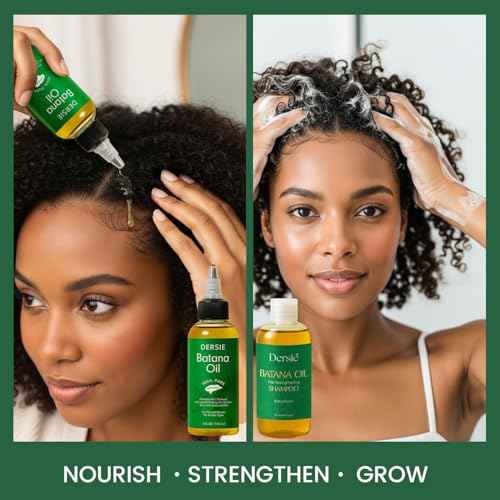 Dersie Batana Oil for Hair Growth Kit ? 100% Pure Batana Oil & Batana Shampoo Sourced from Honduras ? Promotes Hair Growth & Nourishes Scalp ? For Hair Loss, Thinning Hair, Dry, Damaged & Curly Hair