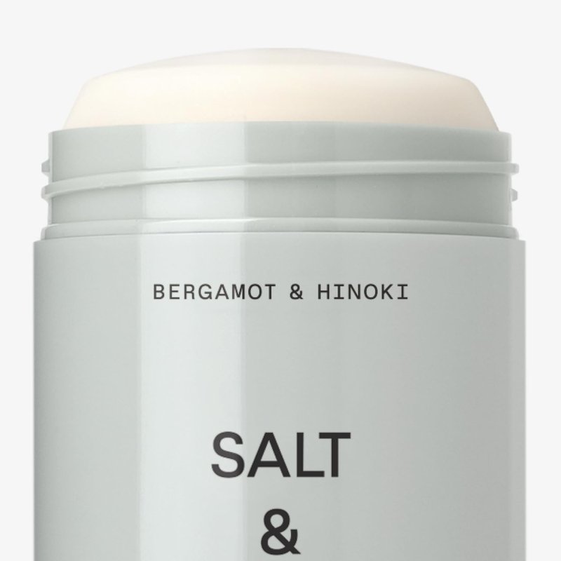 Salt & Stone Aluminum Free Deodorant | Extra Strength 48 Hour Protection for Women & Men | Made with Seaweed Extracts, Niacinamide & Prebiotics | Bergamot & Hinoki
