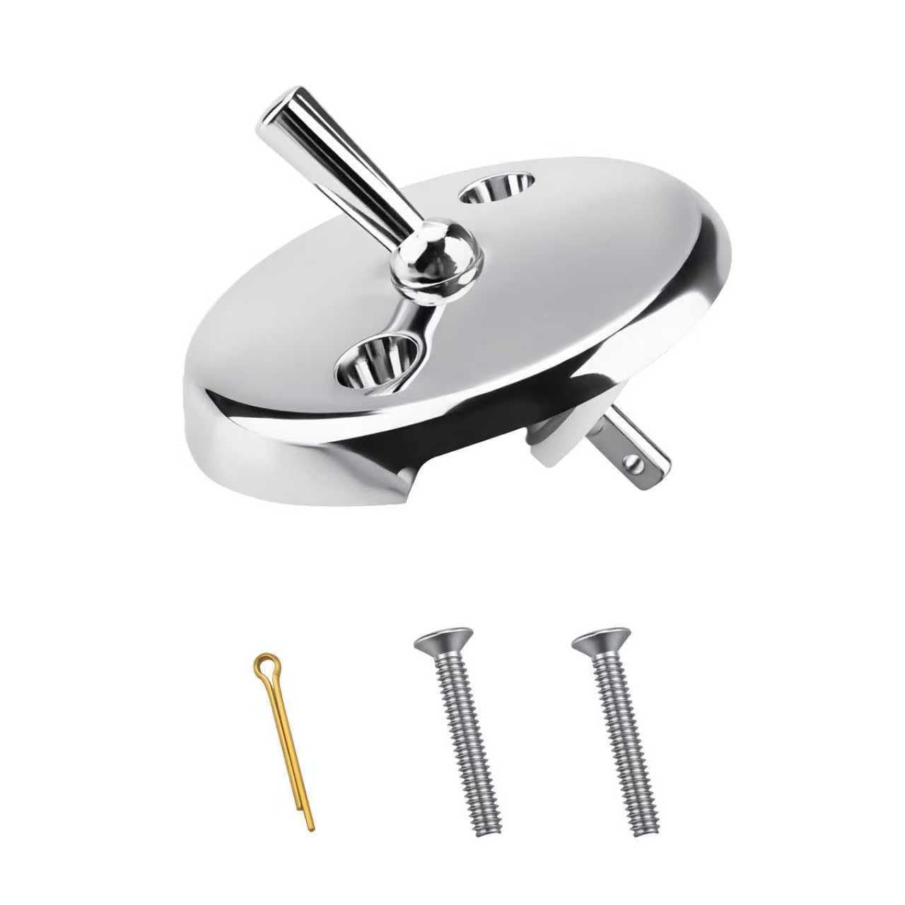 Trip Lever Bathtub Overflow Plate for DANCO 80991 Replacement Bath Tub Overflow Drain Cover with Screw,2-Hole Bath Tub Overflow Plate with Trip Lever, Chrome