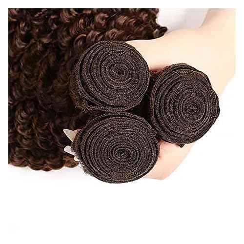 30 32 34 Inch Color #4 Bundles Human Hair Chocolate Brown Kinky Curly Human Hair Bundles Medium Brown Bundles Color #4 Curly Bundles Hair Weave Brown Bundles