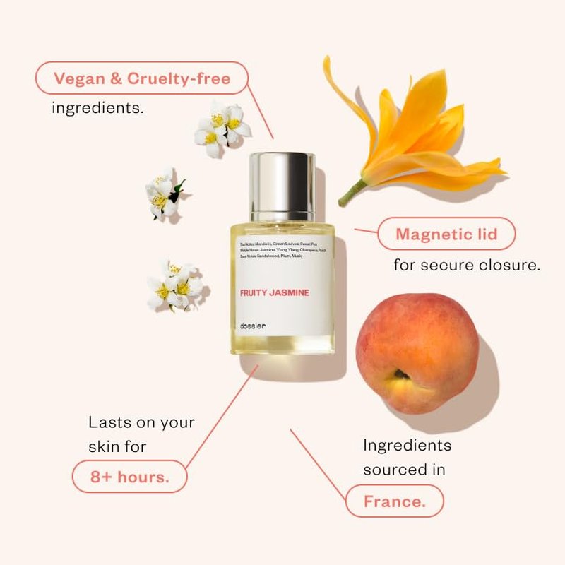Dossier - Fruity Jasmine - Eau de Parfum - Luxury Perfume - Paraben-Free - Vegan - For Women - Fragrance 1.7 Fl oz (Spray 50ml)