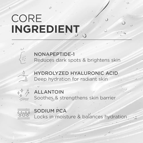 BIOCHEM Nonapeptide-1 Brightening Serum?Dark Spot Corrector & Melanin Inhibitor Ampoule for Even Skin Tone & Natural Glow? Anti-Aging Peptide Treatment for Face & Neck,1.01 fl oz/30 mL