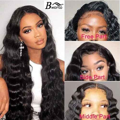 Lace Front Wigs for Black Women Human Hair Pre Plucked Loose Deep Wave 13x4 Lace Frontal Wigs Human Hair Loose Deep Curly Lace Front Wig Human Hair 26 Inch