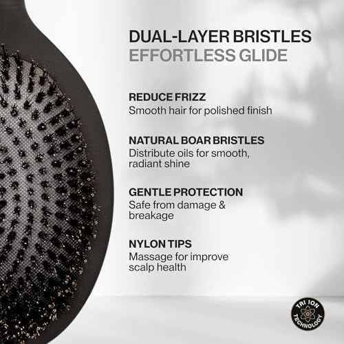 COCCO Aura Brush Set, Ceramic Paddle & Round Hairbrushes for Women, Blow-Drying & Frizz Control, Tourmaline Bristles, Ergonomic Grip, Full Styling Set (Black)