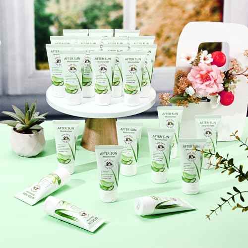 24 Pcs After Sun Lotion Mini Aloe Vera Lotion Bulk Travel, 1 oz Travel Size Aloe Vera Skin Moisturizer Organic Mini Sunscreen Bulk Party Favor Moisturizing for Face and Body