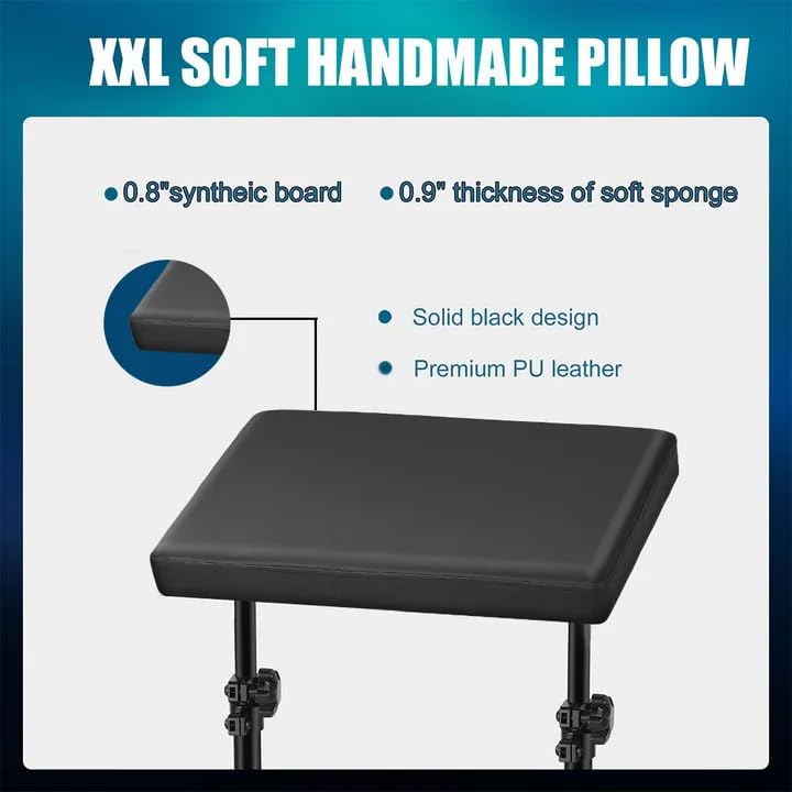 XXL Tattoo Arm Rest Stand - Professional Adjustable Armrest with Soft Pillow for Tattoo Studio
