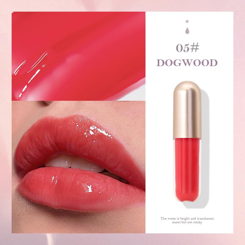KISSIO Plumping Lip gloss,Glossy and Cool,Make Lips Plump and Moisturizing,Lip Gloss contains Peppermint and Beeswax,Cruelty Free,0.19 oz,05 Dogwood