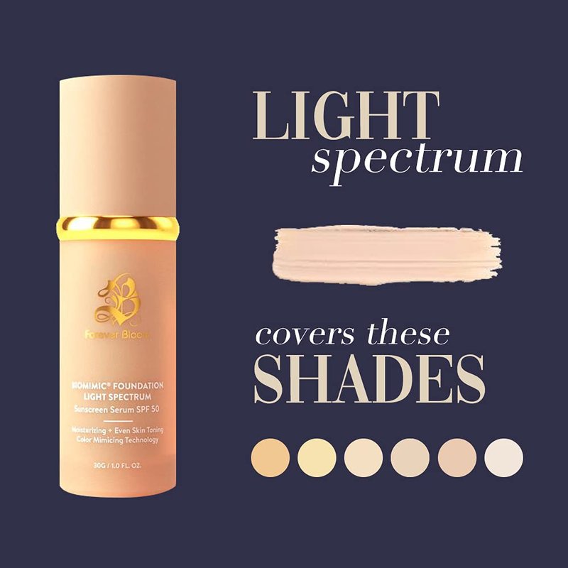 Bio Mimic Foundation SPF 50 - Hydrating, Lightweight Formula for Mature, Sensitive Skin | Perfect for Active Lifestyles