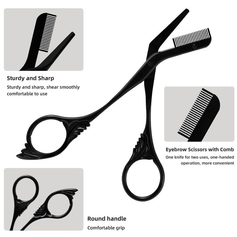 OFIDUS Eyebrow Scissors Trimmer with Comb Gift for Men and Women Stocking Stuffers