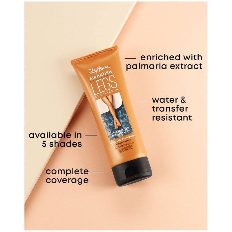 Sally Hansen Airbrush Legs Leg Makeup Lotion | Easy Application, Flawless-Looking Legs, Water-Resistant, Transfer-Proof | Fairest | Natural Tan Finish