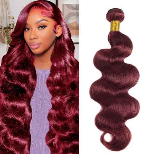 Burgundy Body Wave Bundle 28Inch Brazilian Hair Wine Red Body Wave Human Hair Bundles Hair Extensions