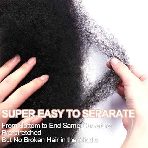 Afro Kinkys Bulk Human Hair -20 Inch 50g 4c Kinky Curly Bundles Human Braiding Hair For Mini Twist/Dreadlocks Extensions/Braids/Locs (1B, 20 Inch(Pack of 1))
