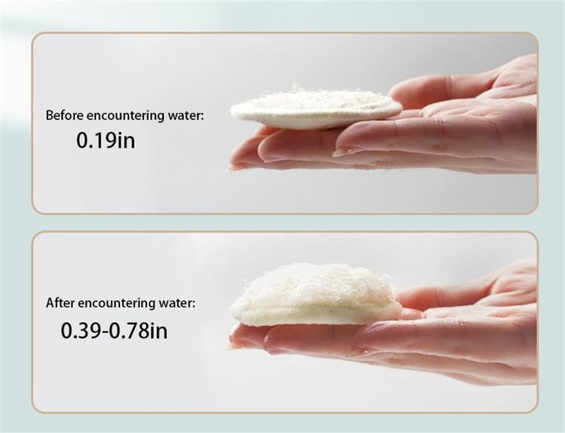 Natural Loofah Exfoliating Facial Scrubber, Made with Natural Shower Loofah Sponge, Bath Shower Loofah Sponge for Women and Men, for Face That Gets You Clean - 6 Count (1 Pack)