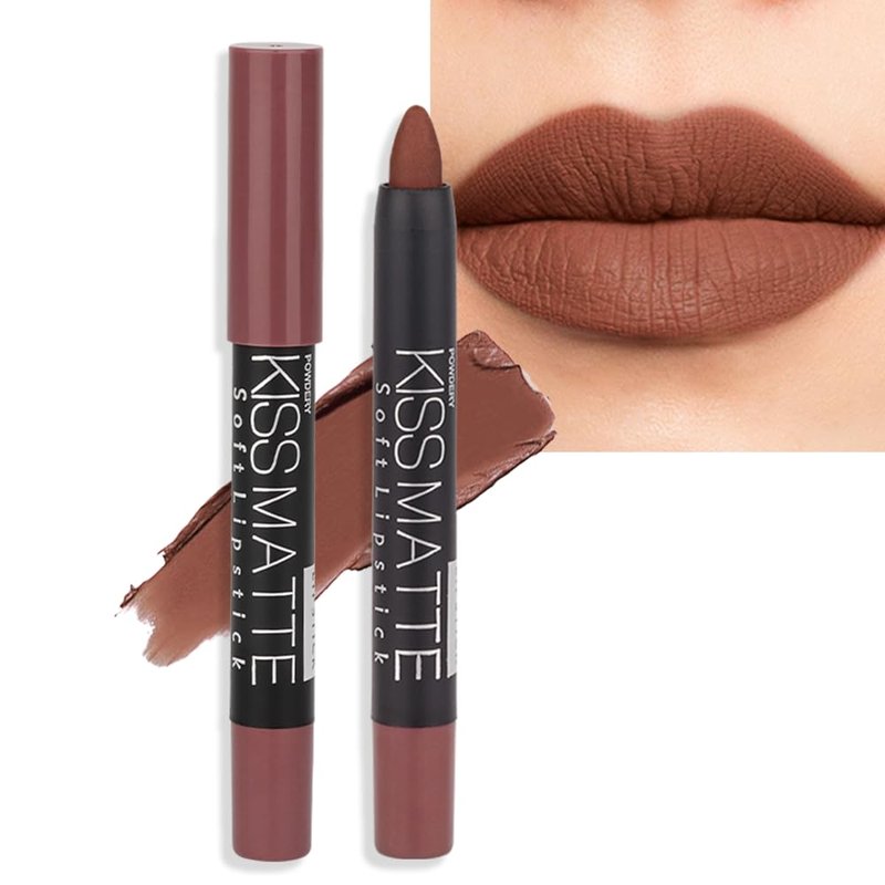 BINGBRUSH Smooth Longwear Lipstick Pack Set, Matte Color Stick Ultimate Lip Crayon for Makeup Collection - Waterproof Velvet Lipgloss Lip Stain (08#)