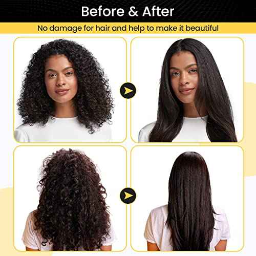 Hot Comb Set 7Pcs, Electric Hair Straightener Pressing Comb for Black Hair, Hot Comb Set with Wig Wax Stick, Lace Band, Rat Tail Comb £¦Salon Clips