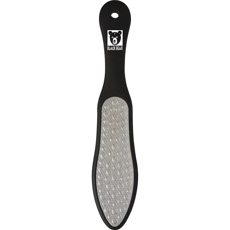 ForPro Black Bear Pedicure File - Double-Sided Stainless Steel Callus Remover for Heels | 10.5” Length