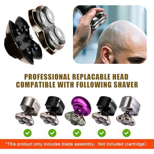 Shaver PRO 4 Head Replacement Blade Compatible with Skull Pitbull,Butterfly kiss pro & Palm Shavers,Electric Shaver & Head Shaver Blade for Bald Head Shavers for Men/Women (2 Pcs)