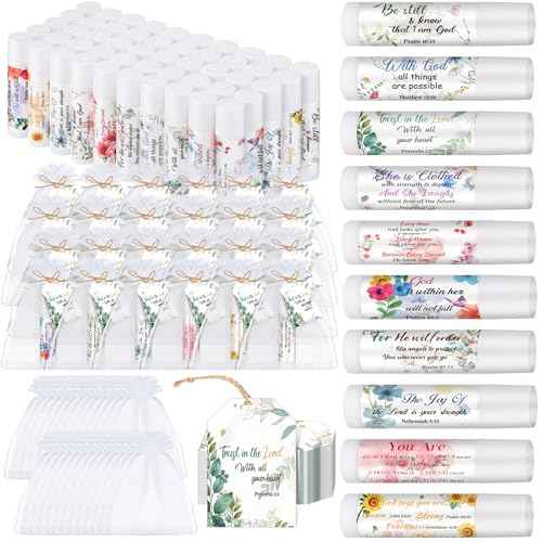 20 Set Christian Religious Gift Bulk Lip Balm for Women Christian Church Party Favor Bulk Bible Verse Lip Balm with Scripture Christmas Inspirational Gift for Coworker Staff Employee