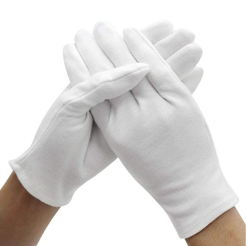 Amariver 12 Pairs Black Cotton Gloves, 8.6'' Large Size Thicker and Resuable Soft Works Glove for Coin Jewelry Silver Inspection…