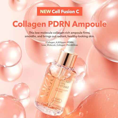 Cell Fusion C Collagen PDRN Ampoule, Salmon DNA PDRN Face Serum for Glow, Collagen, Niacinamide, Hydrating & Firming, Uneven Skin Tone, 1.18 fl.oz. / 35ml