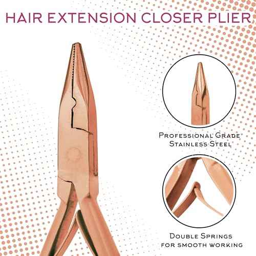 SIVOTE Professional Hair Extension Tools Kit Stainless Steel, Microlink & Itip Extensions Tool Kit, Rose Gold
