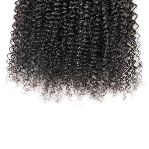 100% Unprocessed Afro Curly Human Hair Bundles 10A Brazilian Virgin Human Hair 2 Bundles 18 20 Inch Curly Weave Hair Extensions Natural Black Color for Women