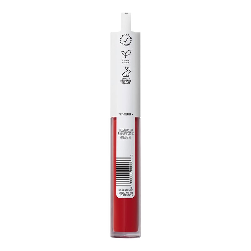 e.l.f. Lip Lacquer, Hydrating Lip Gloss, Non-Sticky Ultra-Shine with Vitamin A & E, Vegan & Cruelty-Free, Cherry Bomb