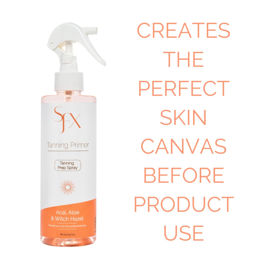 SunFX Professonal Tanning pH Balancing Prep Spray | Nutrient-Enriched, Balanced Toner | Infused with Acai, Aloe & Witch Hazel. 8 fl oz