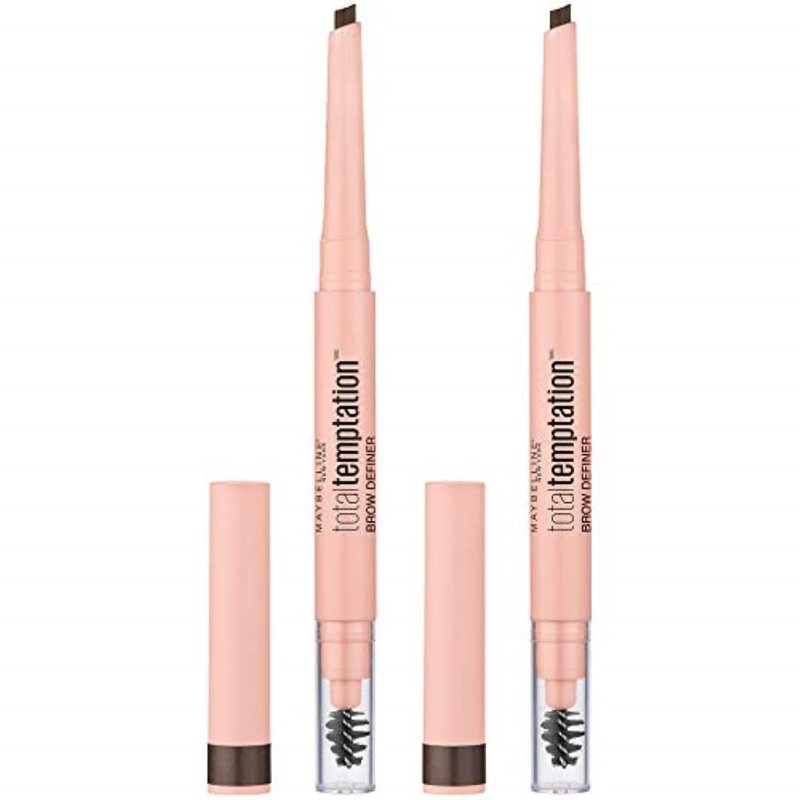 Maybelline Total Temptation Eyebrow Definer Pencil - Deep Brown | 2 Count for Perfectly Defined Brows