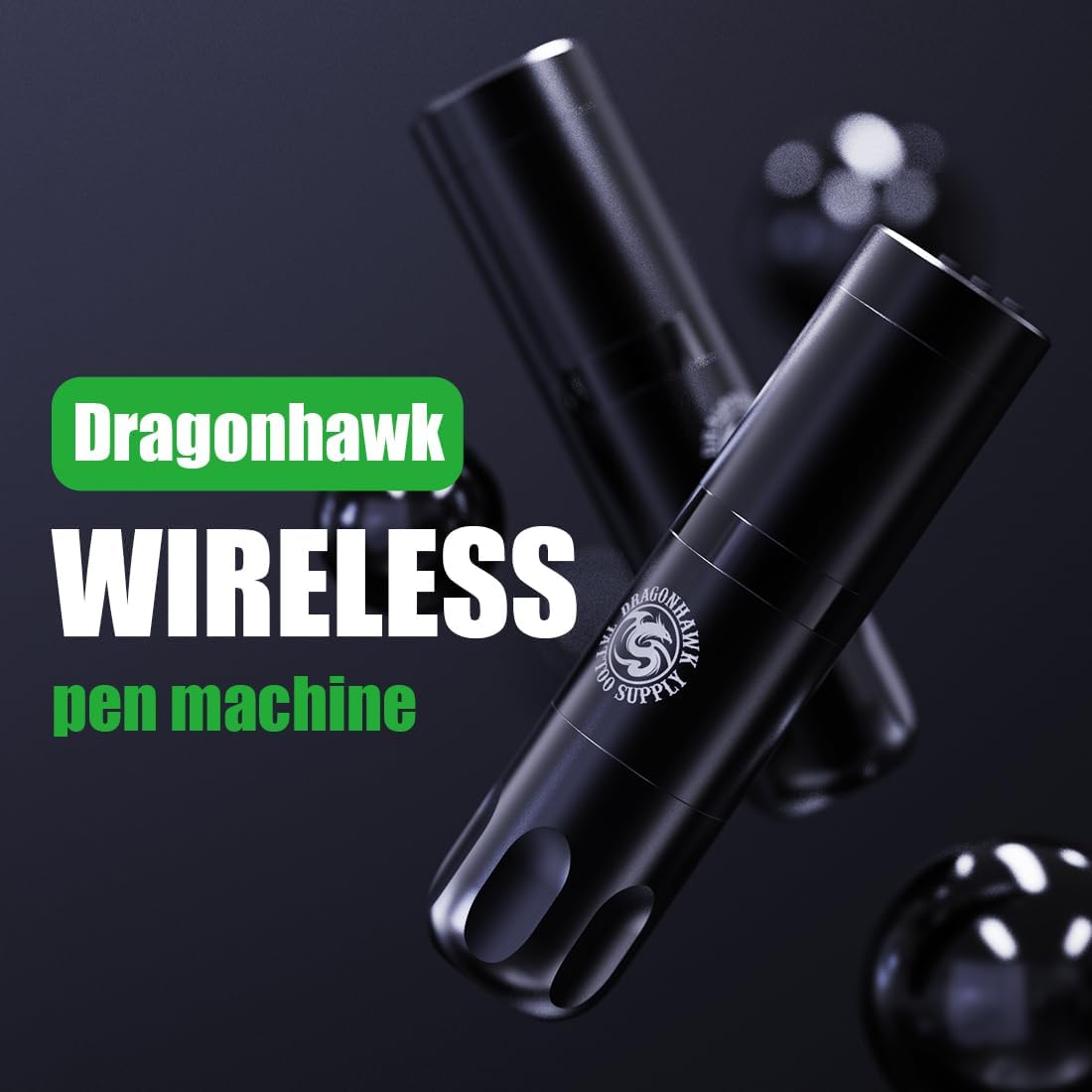 Dragonhawk X3 Cordless Tattoo Gun Kit Rotary Cartridge Machine with 2 Batteries for Long Session 10Pcs Needles Complete Beginner Supplies for Lining Shading
