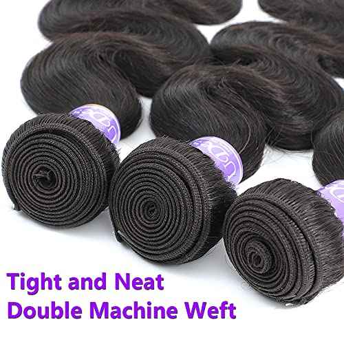12A Grade Brazilian Body Wave Human Hair Weave Human Hair Bundles Brazilian Virgin Hair For African Americans Women 3 Bundles Total 300g/10.5oz 16 18 20inch