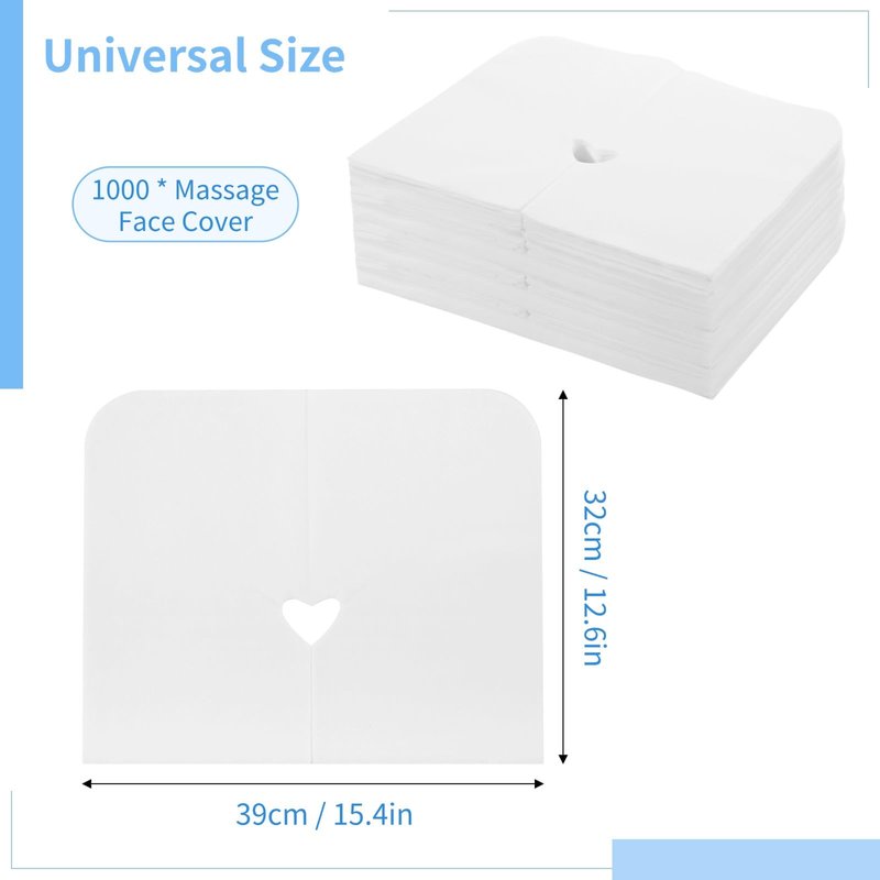 1000PCS Disposable Face Cradle Covers, Disposable Massage Table Cover, Single Use Massage Bed Headrest Cushion Cover, Professional Massage Chair Face Cover for Skincare Beauty Salons