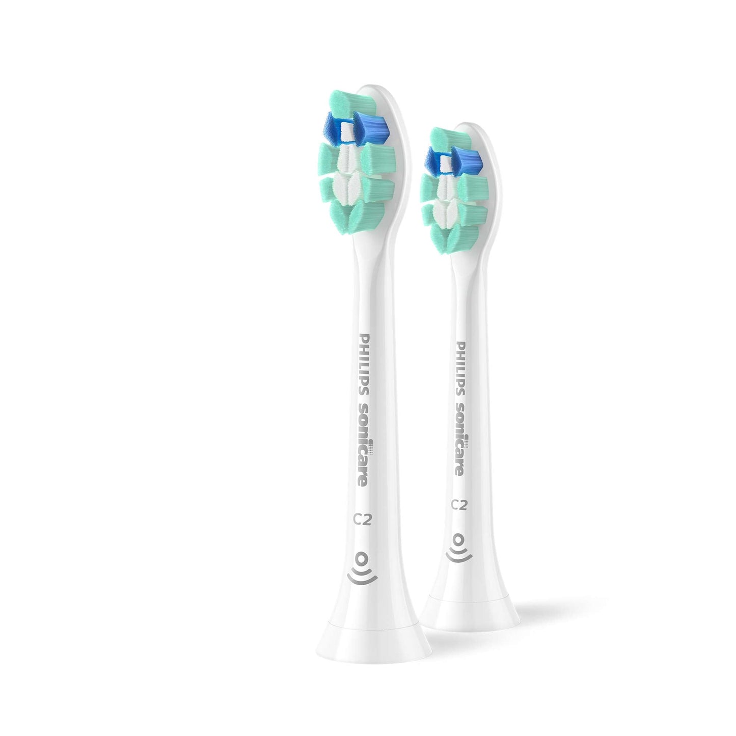 Philips Sonicare C2 Plaque Control, Genuine Replacement Electric Toothbrush Heads for Sonicare Handle Owners, Plaque Removal, White, 2 Pack, HX9022/77