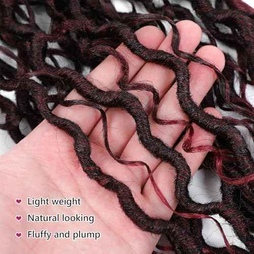 24 Inch Goddess Locs Crochet Hair 8 Packs Faux Locs Crochet Hair for Black Women 1B/Bug Pre Looped River Locs Crochet Hair with Curly Ends