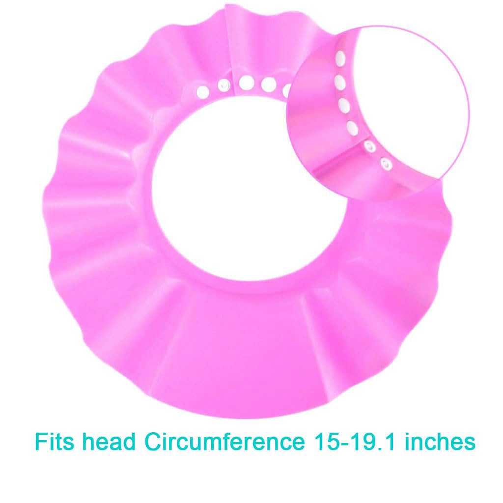 HOOYEE Safe Shampoo Shower Bathing Protection Bath Cap Soft Adjustable Visor Hat for Toddler, Baby, Kids, Children (pink)
