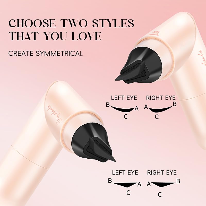 Skiennix Eye Liner Stamp Set - Waterproof, Smudge-Proof Double-Ended Winged Pencil for Beginners | Black