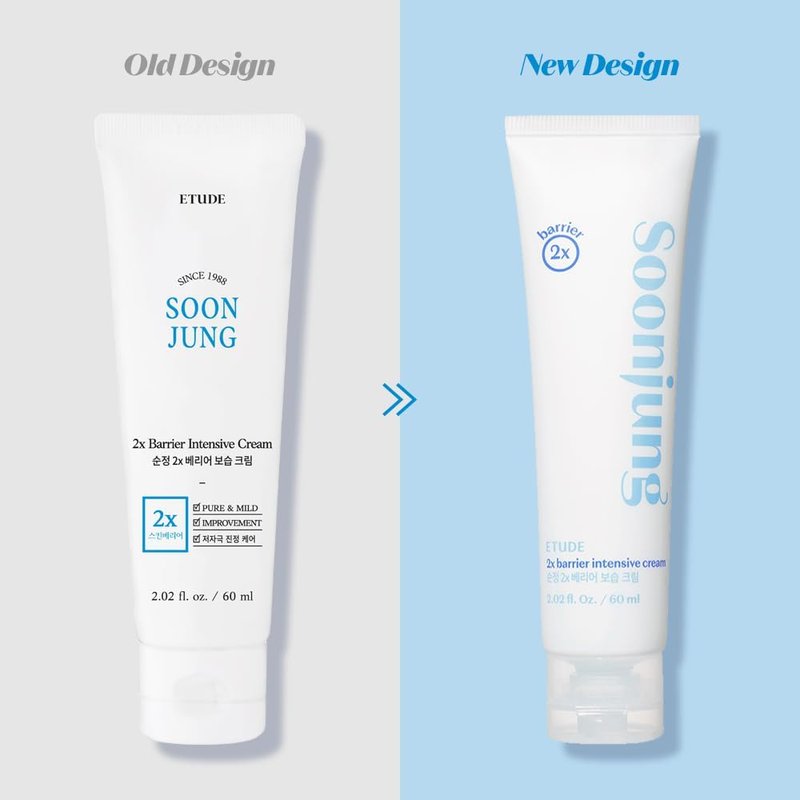 ETUDE SoonJung 2x Barrier Intensive Cream - Vegan Korean Face Moisturizer for Sensitive Skin | Lightweight Day & Night Cream (2.02 fl oz)