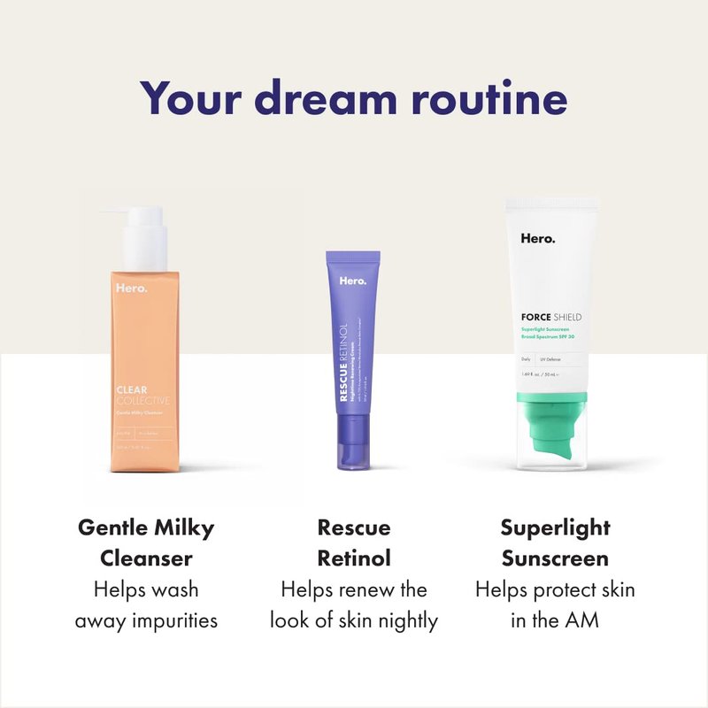 Rescue Retinol Nighttime Renewing Cream - Helps With the Look of Uneven Texture and Post-Blemish Marks - Gentle, Non-Drying Formula, Introduction Retinol - Safe for Sensitive Skin (30 ml)