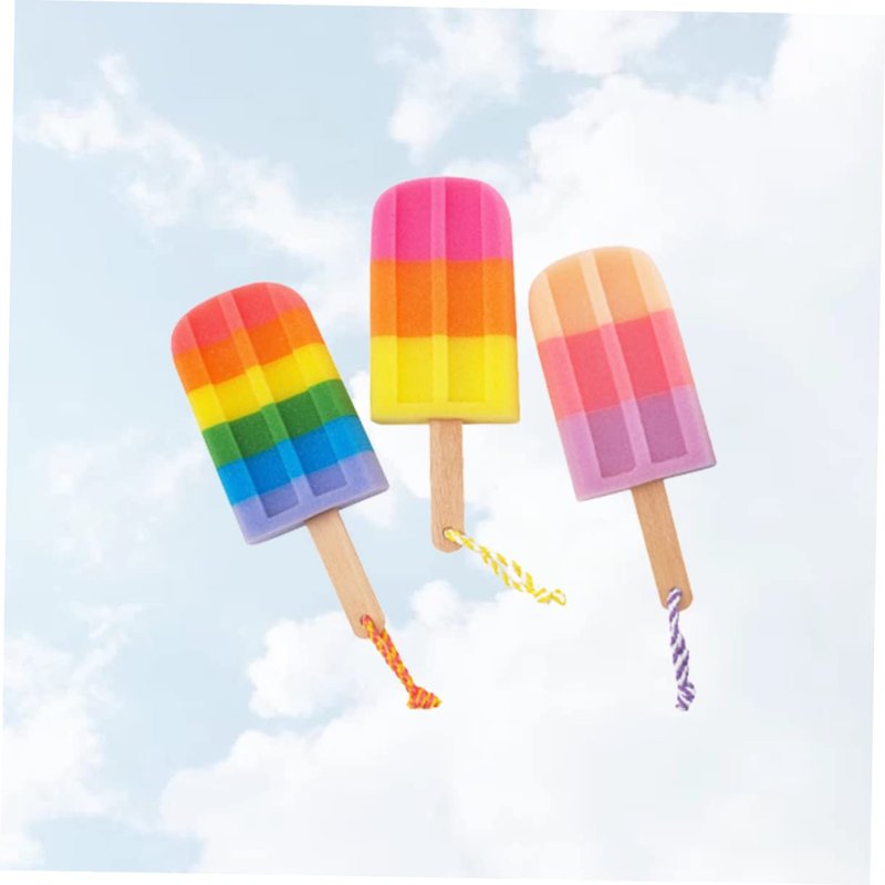 3pcs Bath Flower for Infants Elastic Hair Ties Bathing Accessories Body Shower Sponge Shower Sponge for Body Loofah Popsicle Ice Cream Wooden Shower Head Child Brush