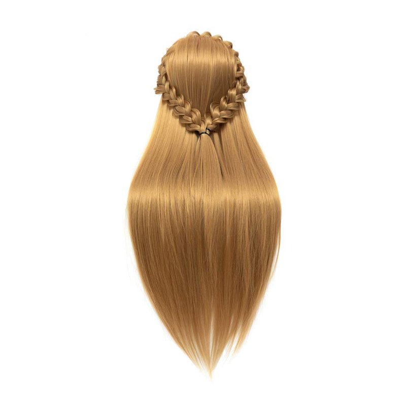 Cosmetology Mannequin Head Hair Styling 26-28inch Training Head Synthetic Fiber Manikin Head Doll Head with Clamp （#27 Blonde 20Inch）