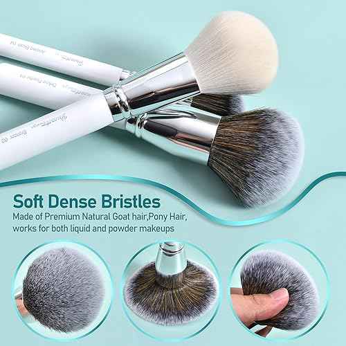 Professional Makeup Artist Brushes Set 26Pcs Real Natural Goat Hair Labeled White Makeup Brush Set with Foundation Powder blush concealer blending eyeshadow contour make up brushes set