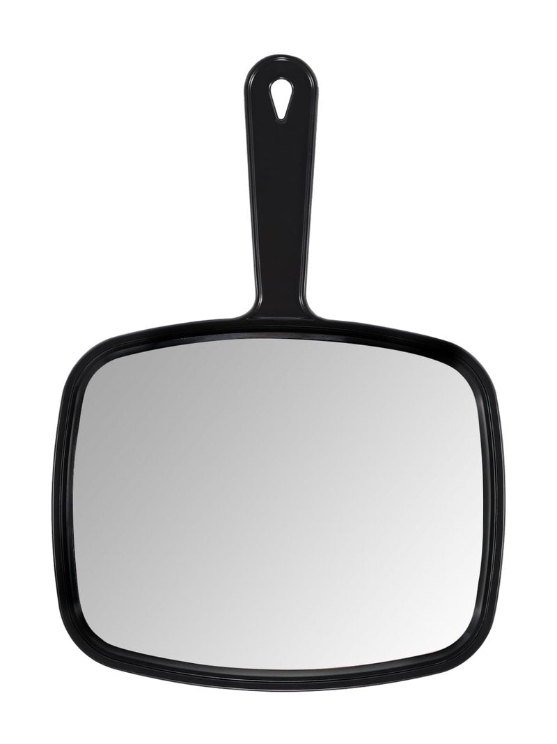 PROTECLE Hand Mirror, 10.3" L x 7.4" W Salon Barber Hairdressing Handheld Mirror with Handle, Square Black
