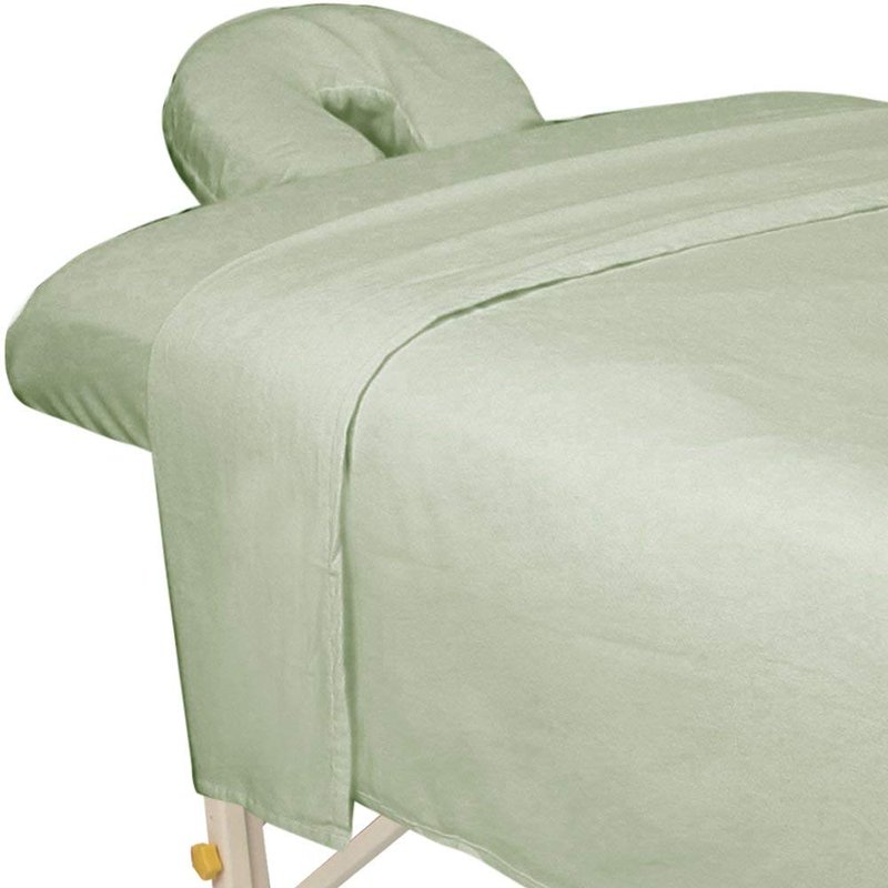 ForPro Premium Flannel Massage Sheet Set - Soft & Cozy 3-Piece in Sage Color